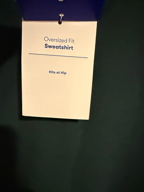 Joy Lab Women's Dark Green Crewneck Sweatshirt - Picture 4 of 8